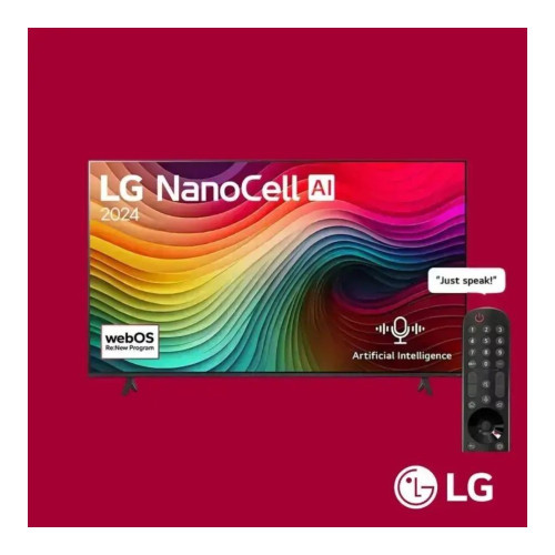 LG TV NanoCell 55 Inch NANO80T6A 4K Smart TV AI Magic Remote HDR10 webOS24