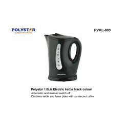 Polystar 1.8L Electric Kettle – Black (PVKL-903)
