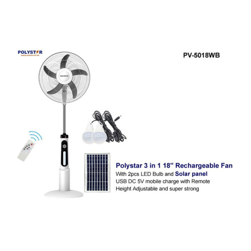 Polystar 18" 3 in 1 Rechargeable Standing Fan (PV-5018WB) Polystar 18" 3 in 1 Rechargeable Standing Fan (PV-5018WB)