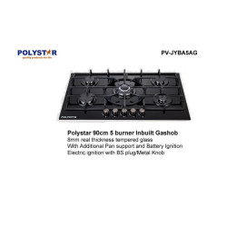 Polystar 8MM 5 Burner Built-in 90CM Gas Hob (PV-JYB5AG)