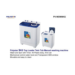 Polystar 9KG Top Loader Washing Machine (PV-WDW9KG)