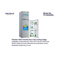 Polystar Refrigerator, Double Door 168L (PV-DD252DL)