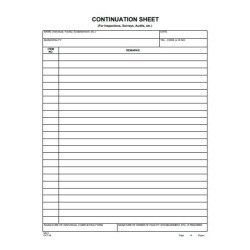 Continuation Sheets – Pack of 100